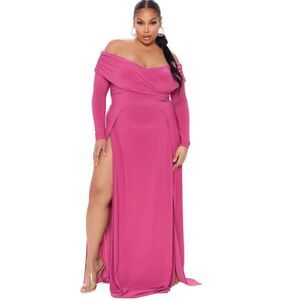 NWT Fashion Nova Magenta Maxi Dress